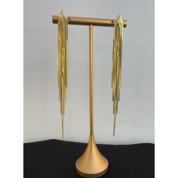 Golden Tassel Earrings - Picture 3 of 4